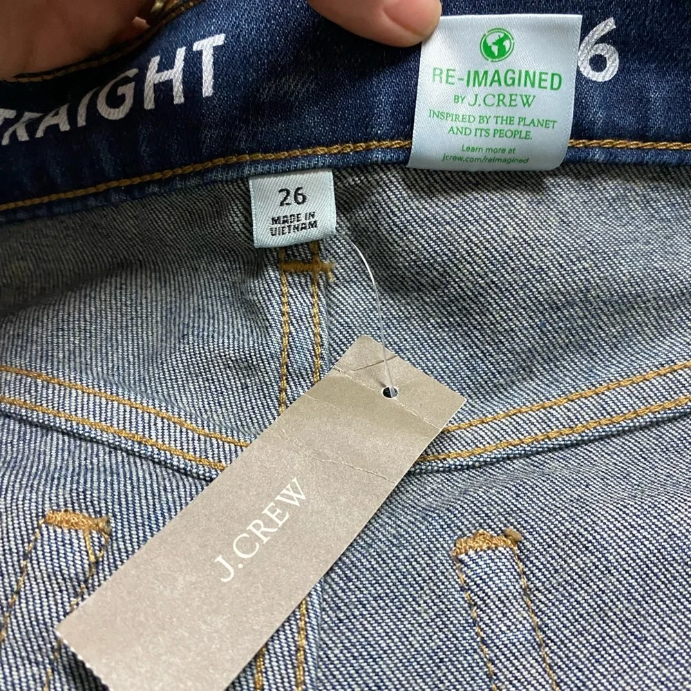 New J. Crew High Rise Classic Straight Leg Jeans Blue Denim Women’s Size 26 - Picture 11 of 15